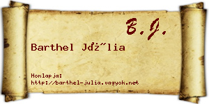 Barthel Júlia névjegykártya